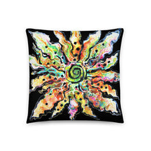 Load image into Gallery viewer, Black Colorful Abstract Flower Pillow - iVibe Art