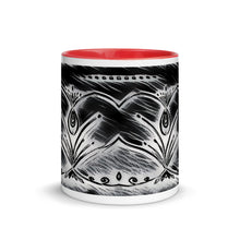 Load image into Gallery viewer, Black and White Twin Heart Mug with Color Inside - iVibe Art