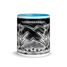 Load image into Gallery viewer, Black and White Twin Heart Mug with Color Inside - iVibe Art