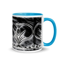 Load image into Gallery viewer, Black and White Twin Heart Mug with Color Inside - iVibe Art