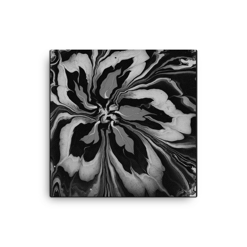 black and white abstract flower paintings