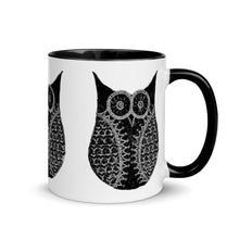 Cargar imagen en el visor de la galería, Black and White Owl Mug - iVibe Art
