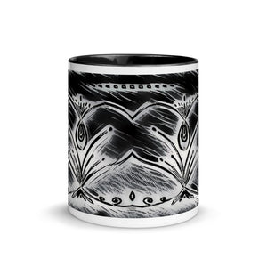 Black and White Twin Heart Mug with Color Inside - iVibe Art