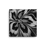 Grayscale Abstract Fluid Flower Painting Print - iVibe Art