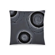 Gray and Black Circle Pillow - iVibe Art