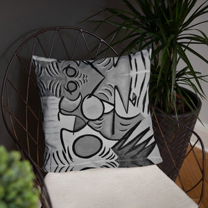 Grayscale Abstract Throw Pillow - iVibe Art